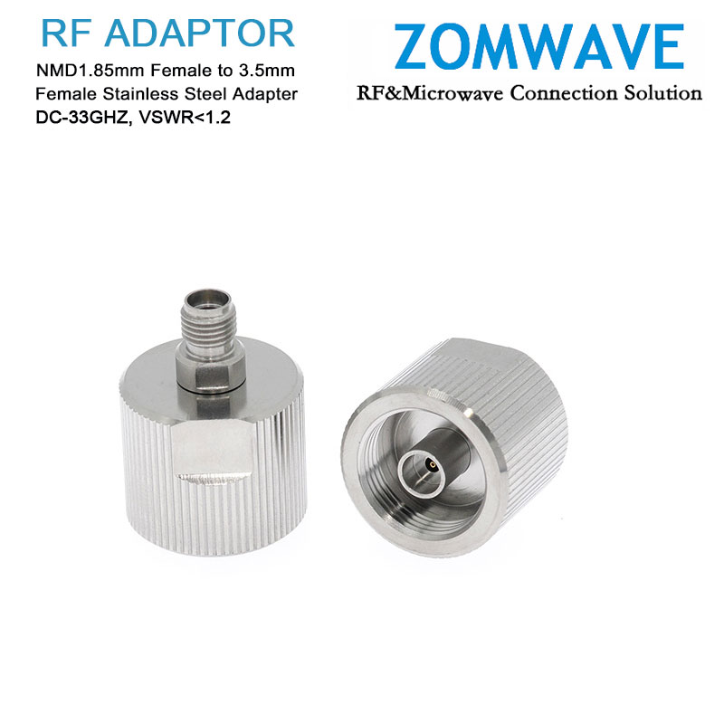 NMD1.85mm Female to 3.5mm Female Stainless Steel Adapter, 33GHz