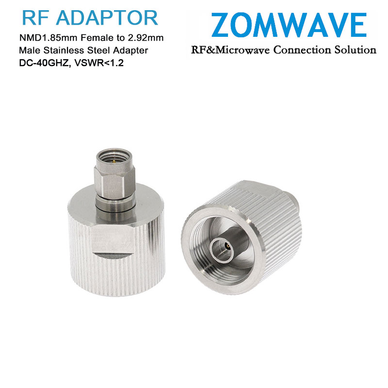 NMD1.85mm Female to 2.92mm Male Stainless Steel Adapter, 40GHz