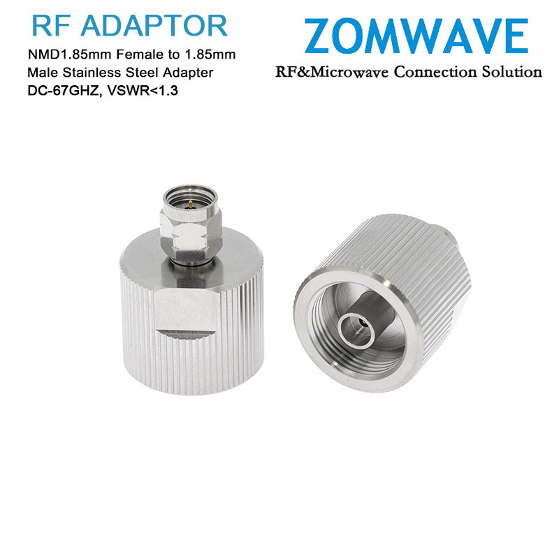 NMD1.85mm Female to 1.85mm Male Stainless Steel Adapter, 67GHz
