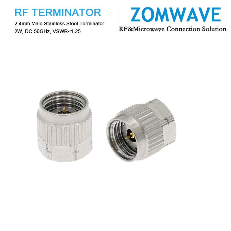 2.4mm Male Stainless Steel Terminator, 2W, 50GHz