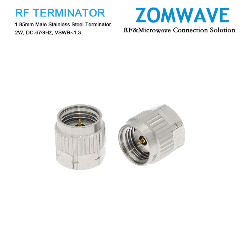 1.85mm Male Stainless Steel Terminator, 2W, 67GHz