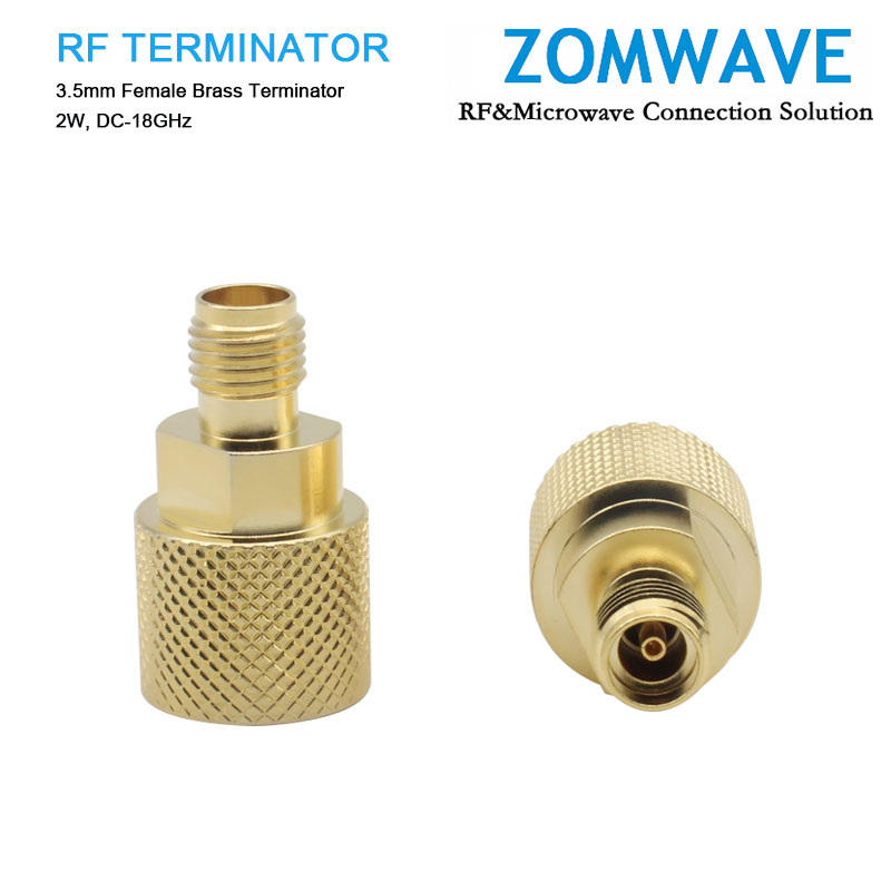 3.5mm Female Brass Terminator, 2W, 18GHz