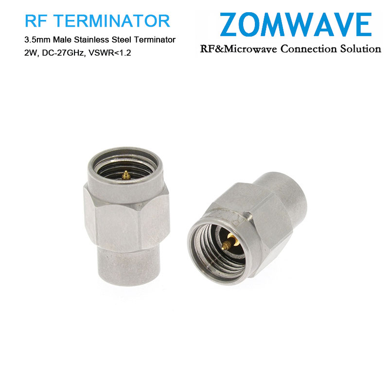 3.5mm Male Stainless Steel Terminator, 2W, 27GHz