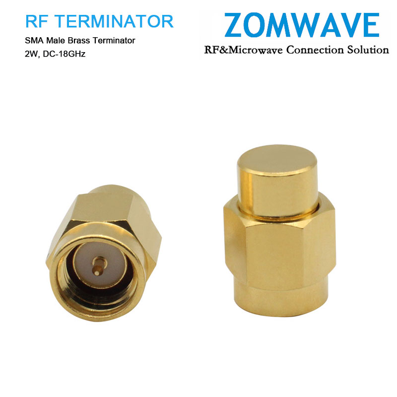 SMA Male Brass Terminator, 2W, 18GHz