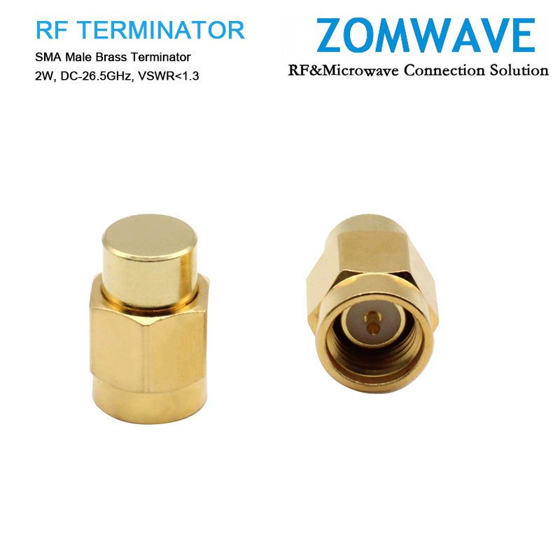 SMA Male Brass Terminator, 2W, 26.5GHz