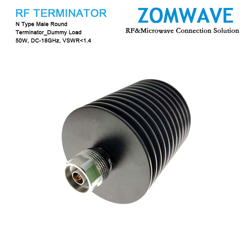 N Type Male Round Terminator_Dummy Load, 50W, 18GHz