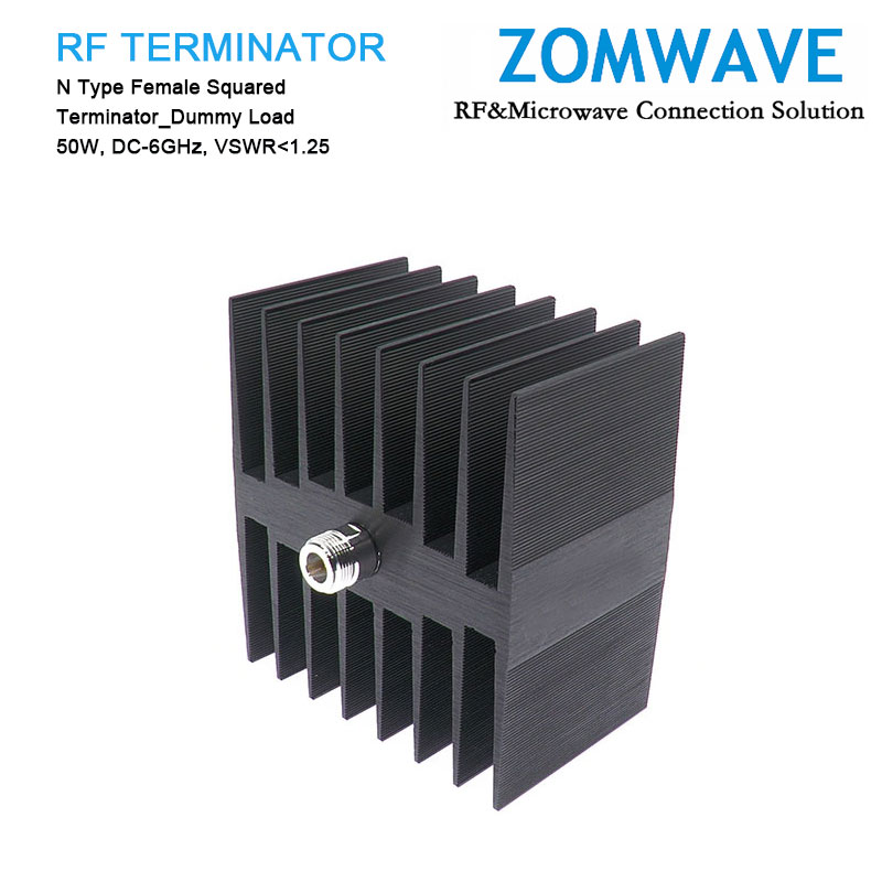 N Type Female Squared Terminator_Dummy Load, 50W, 6GHz