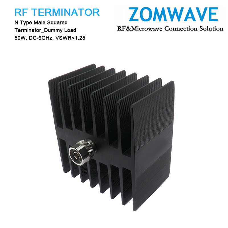 N Type Male Squared Terminator_Dummy Load, 50W, 6GHz