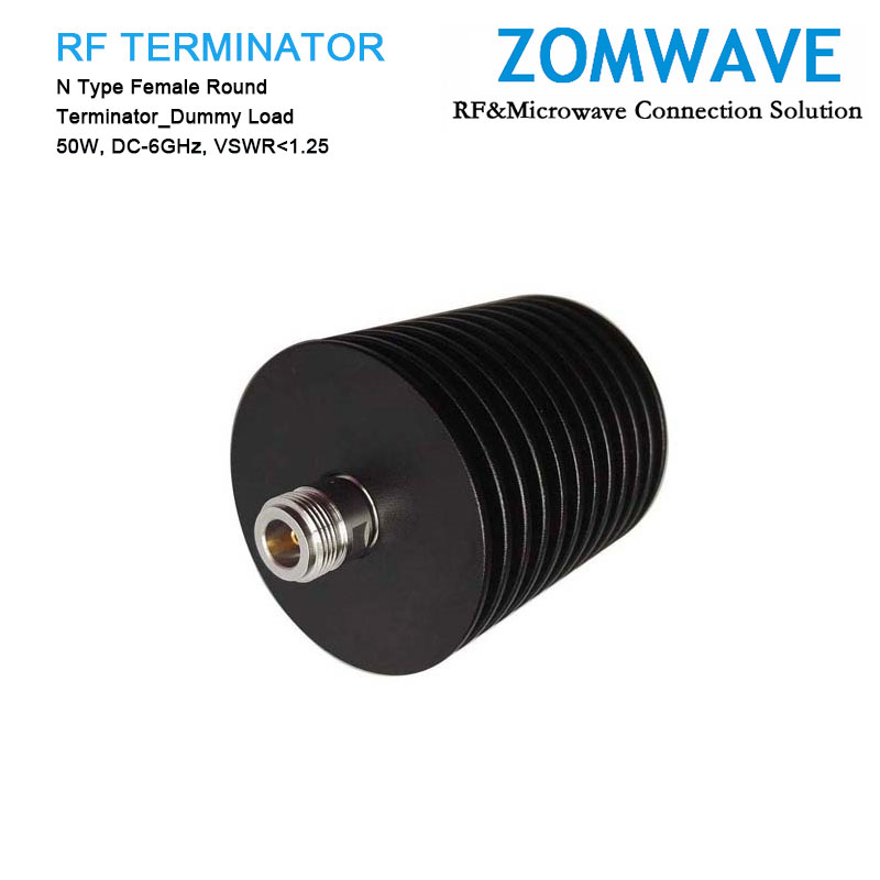 N Type Female Round Terminator_Dummy Load, 50W, 6GHz