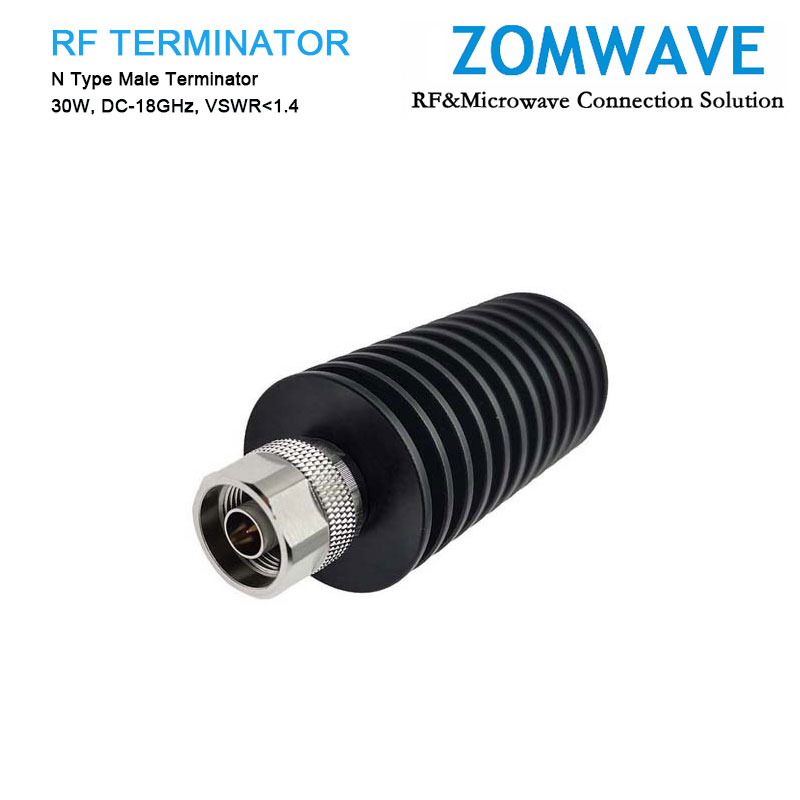 N Type Male Terminator, 30W, 18GHz