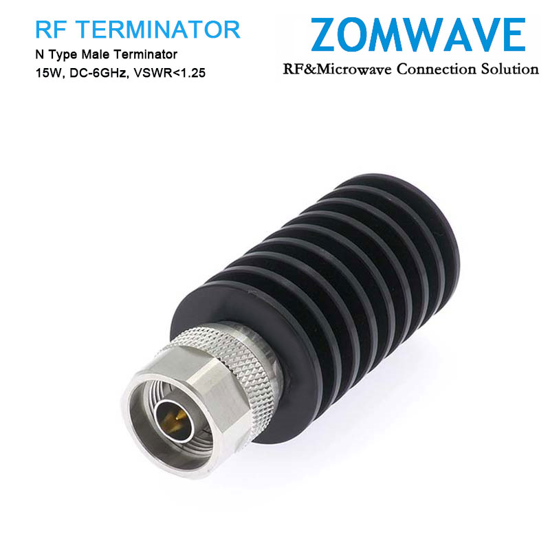 N Type Male Terminator, 15W, 6GHz