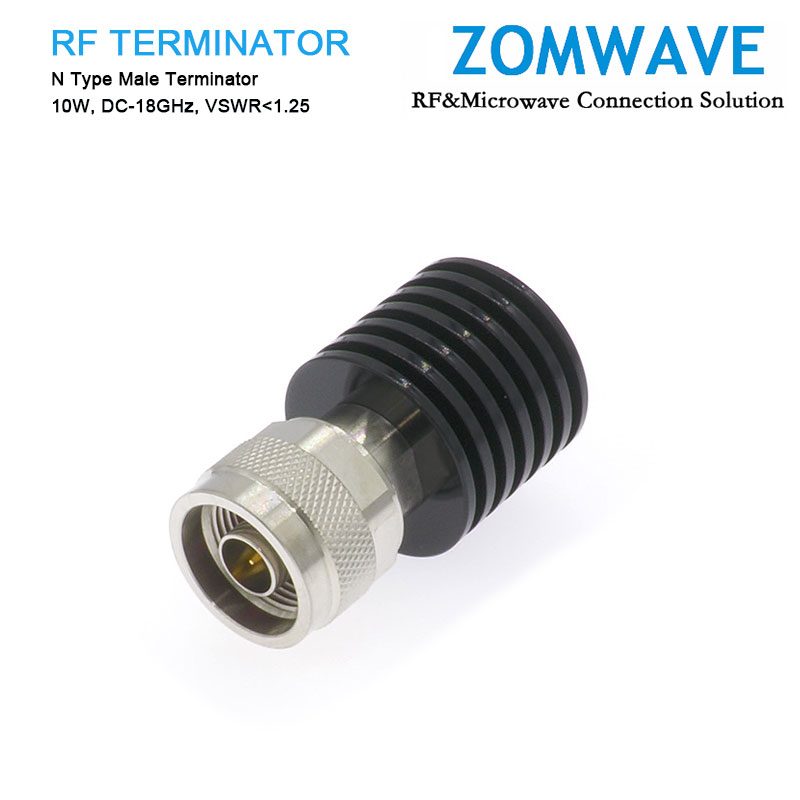 N Type Male Terminator, 10W, 18GHz