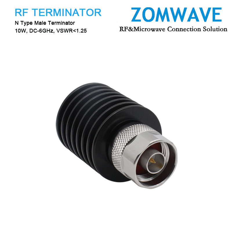 N Type Male Terminator, 10W, 6GHz