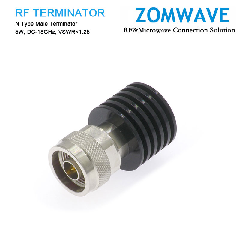 N Type Male Terminator, 5W, 18GHz