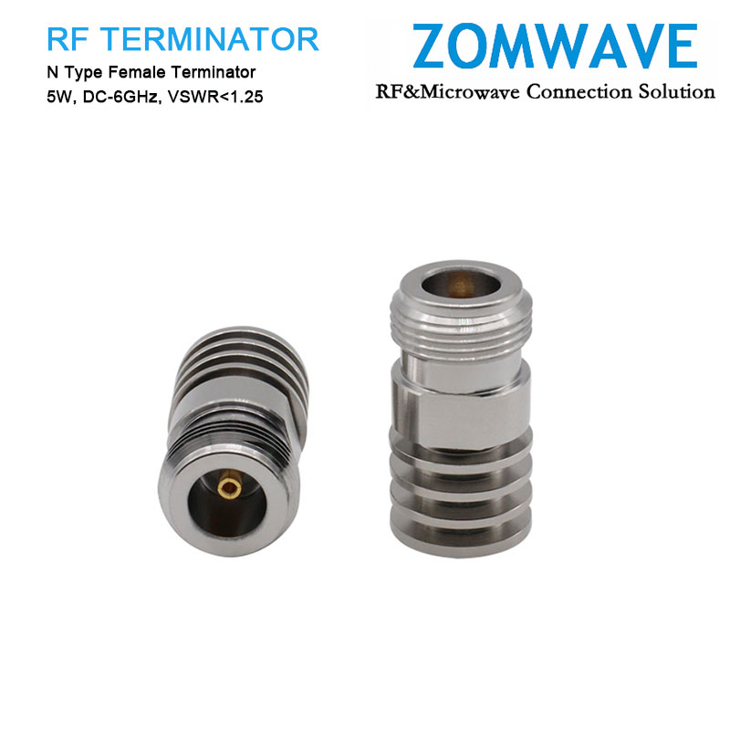 N Type Female Terminator, 5W, 6GHz