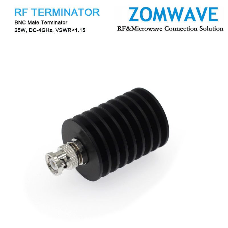 BNC Male Terminator, 25W, 4GHz