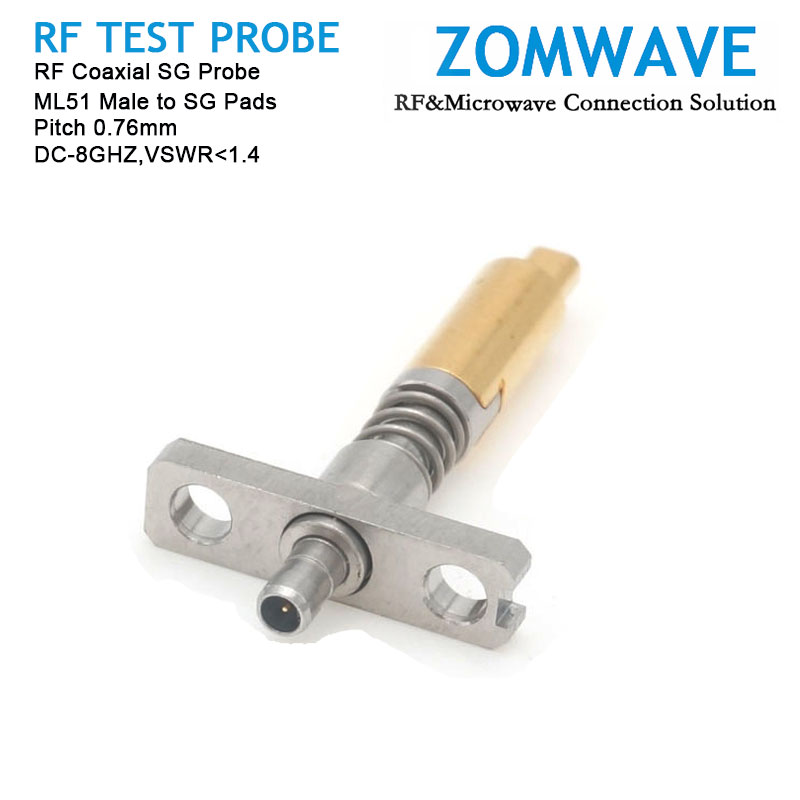 RF Coaxial SG Probe, ML51 Female to SG Pads, Pitch 0.76mm, 8GHz