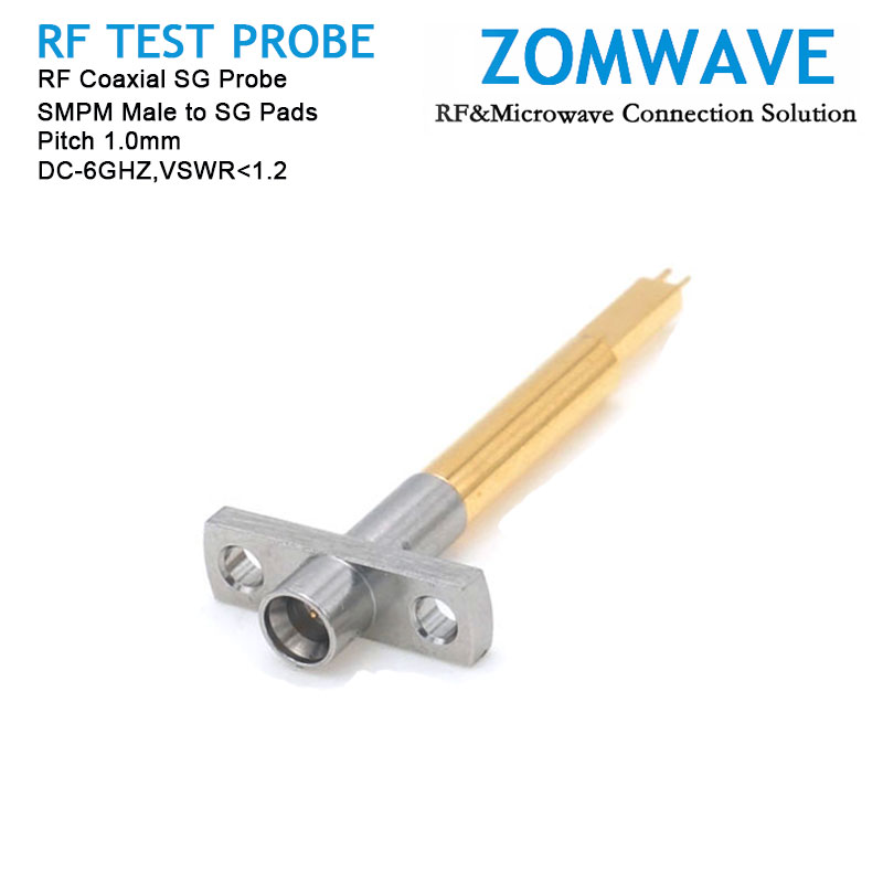 RF Coaxial SG Probe, SMPM Male to SG Pads, Pitch 1.0mm, 8GHz