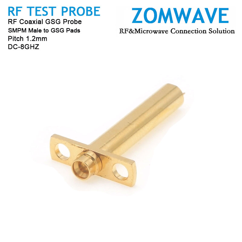 RF Coaxial GSG Probe, SMPM Male to GSG Pads, Pitch 1.2mm, 8GHz