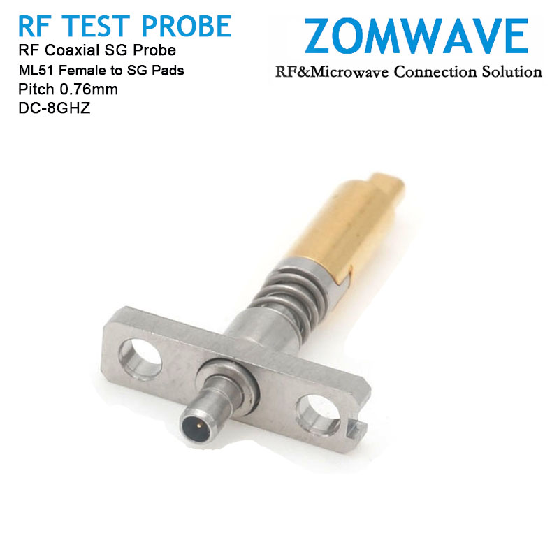 RF Coaxial SG Probe, ML51 Female to SG Pads, Pitch 0.76mm, 8GHz