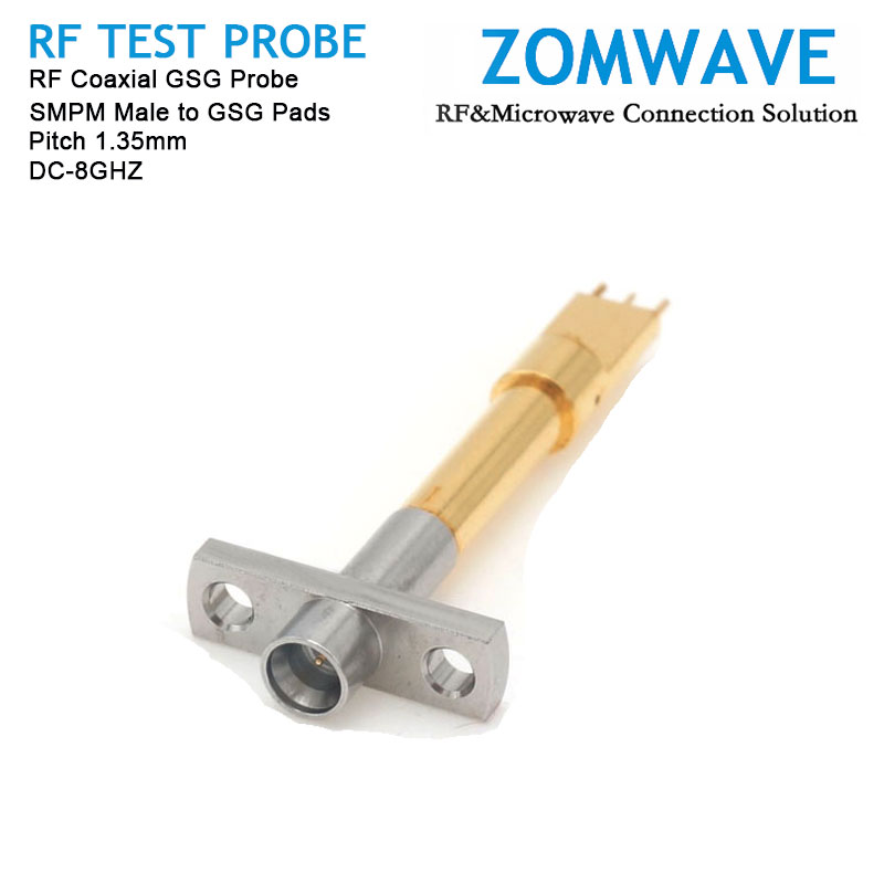 RF Coaxial GSG Probe, SMPM Male to GSG Pads, Pitch 1.35mm, 8GHz