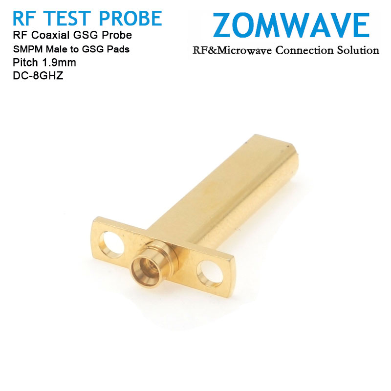 RF Coaxial GSG Probe, SMPM Male to GSG Pads, Pitch 1.9mm, 8GHz