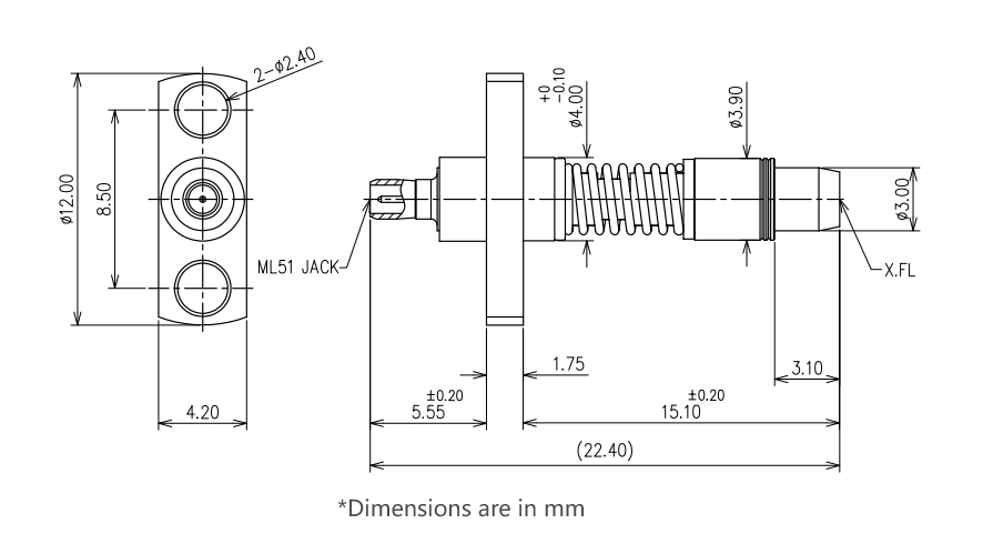 Hirose X.FLP-ML51.J-PA, ML51 Jack to X.FL RF Test Probe