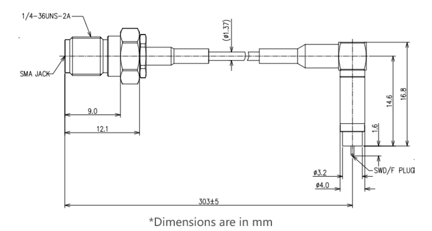 Murata MXHS83QE3000, SMA Female to SWD Manual Test Probe Cable, 6GHz