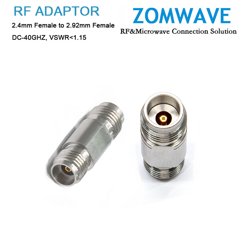 2.4mm Female to 2.92mm Female Stainless Steel Adapter, 40GHz