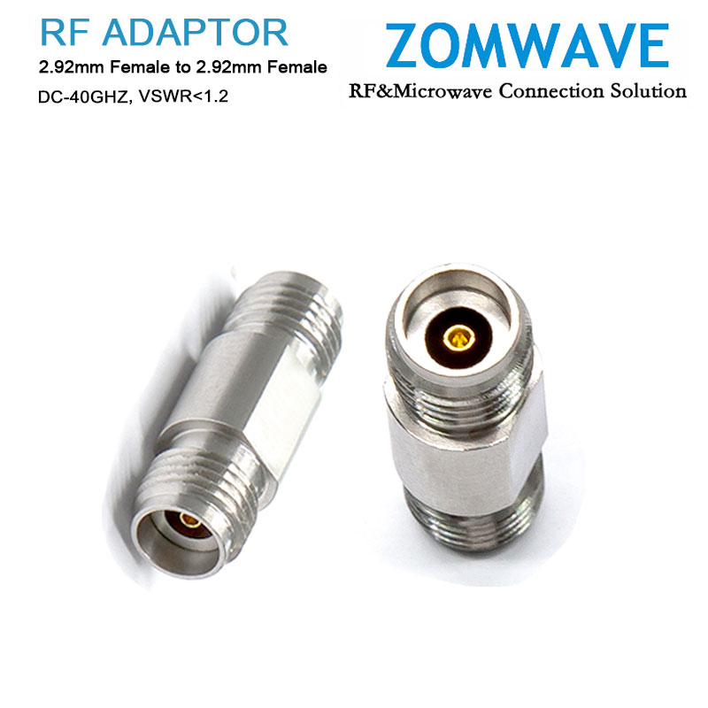 2.92mm Female to 2.92mm Female Stainless Steel Adapter, 40GHz