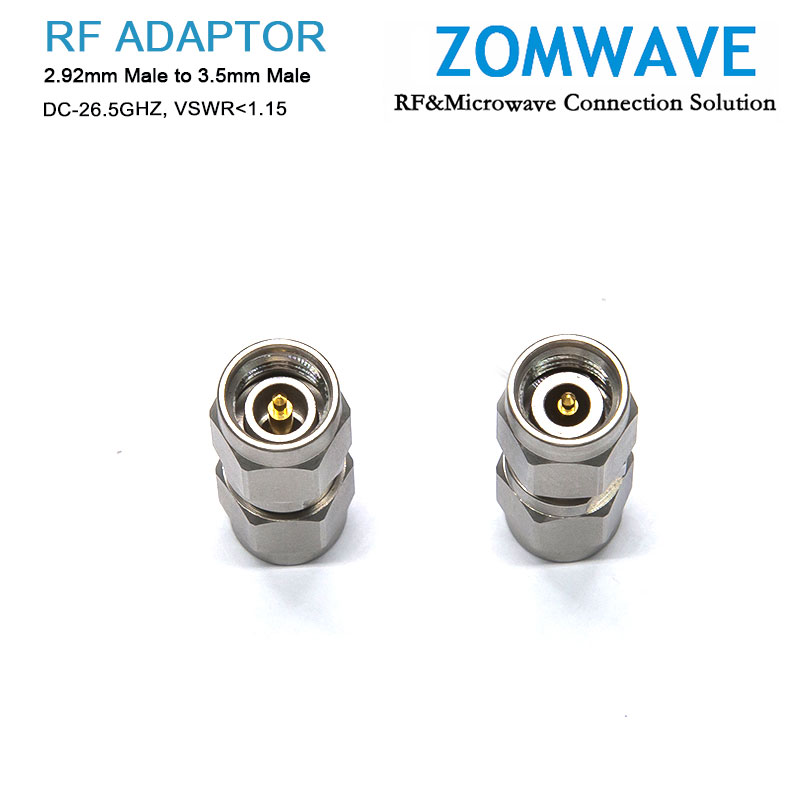 2.92mm Male to 3.5mm Male Stainless Steel Adapter, 26.5GHz