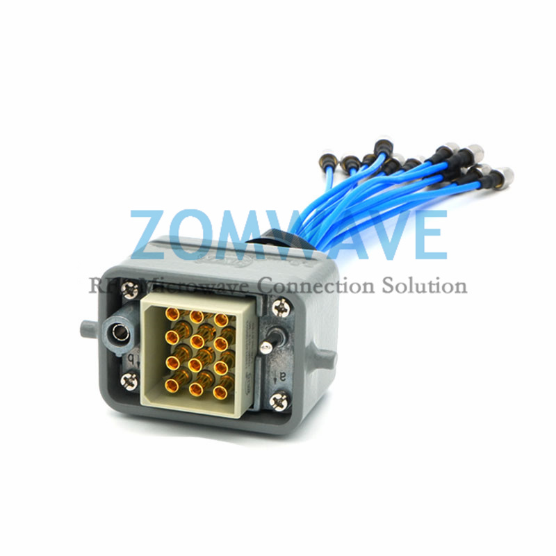 Multi-coaxial cable ,12  ports  0.8/1.85 Female to SMA Male,Flexible .086'', 8G