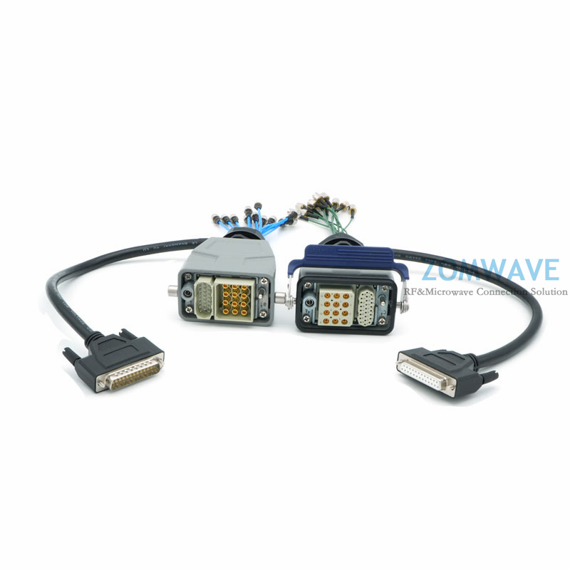 12xRF+25xSignal,Multi-Module,12x 0.8/1.85(M) to 12xSMA 8GHz with D-SUB 25PIN (F)
