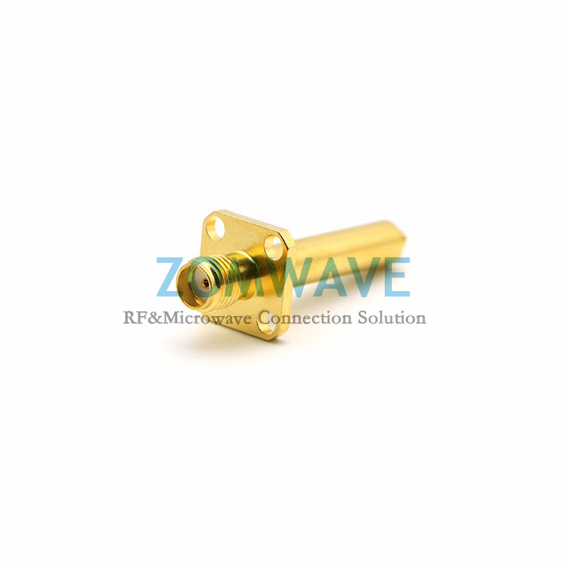 Customized SMA F to Mini SMP (SMPM/GPPO) F 4 Hole Flange Adapter, 36.4mm, 13ghz