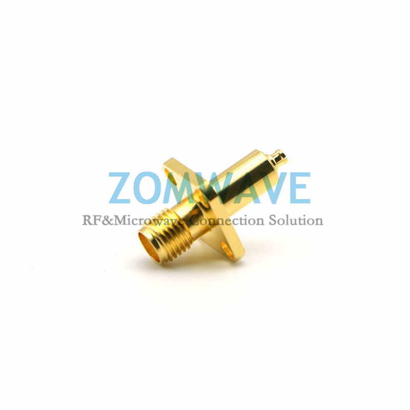 Customized SMA F to Mini SMP (SMPM/GPPO) F 4 Hole Flange Adapter,21.7mm,6GHZ