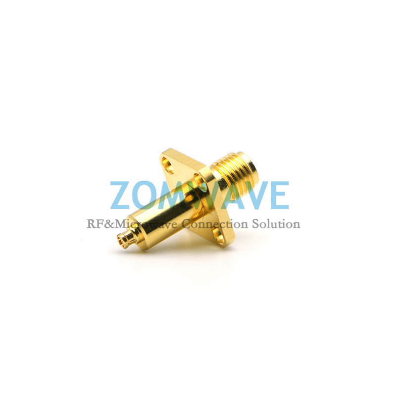 Customized SMA F to Mini SMP (SMPM/GPPO) F 4 Hole Flange Adapter,21.7mm,6GHZ