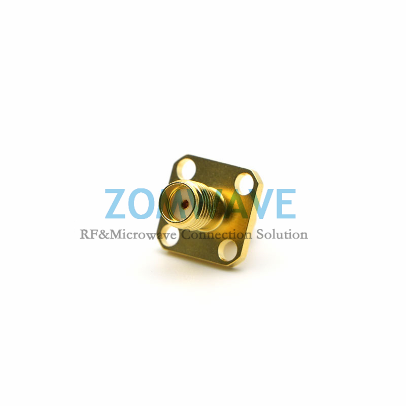 Customized SMA F to Mini SMP (SMPM/GPPO) F 4 Hole Flange Adapter,19.5mm,6GHZ