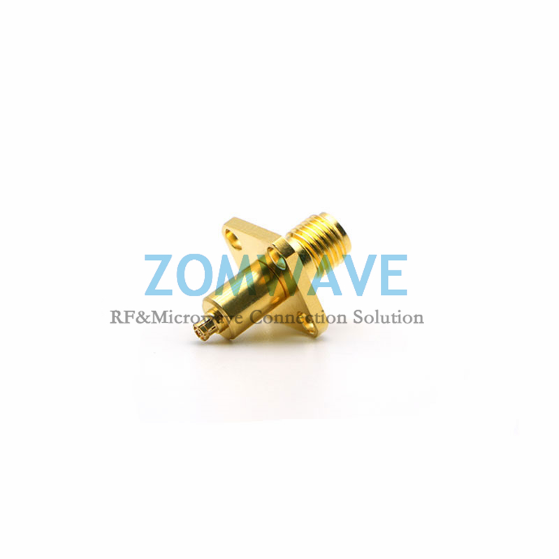 Customized SMA F to Mini SMP (SMPM/GPPO) F 4 Hole Flange Adapter,19.5mm,6GHZ