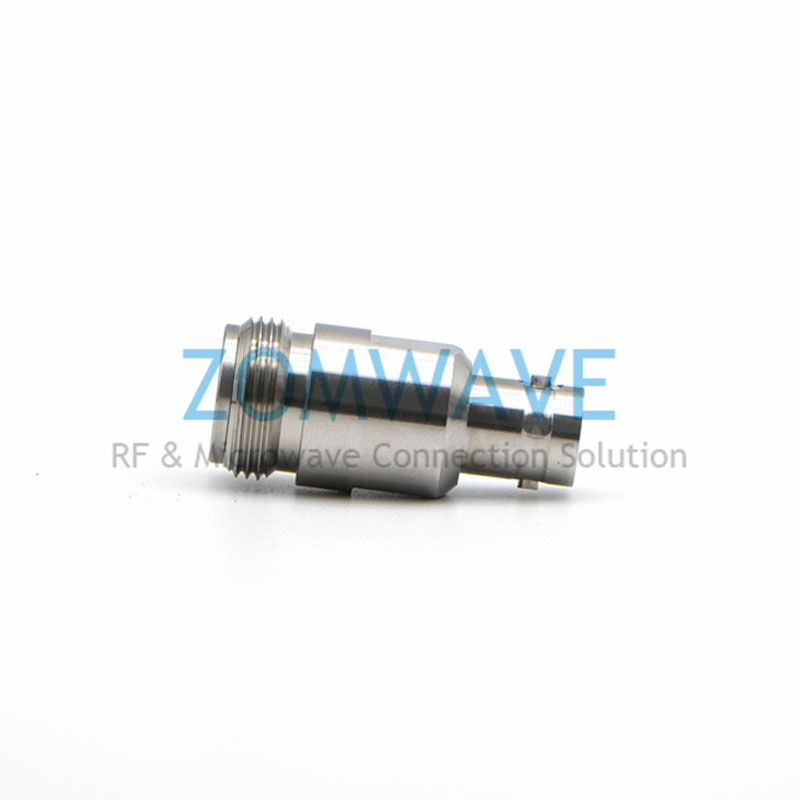 N Type Female to BNC Female Stainless Steel Adapter, 18GHz